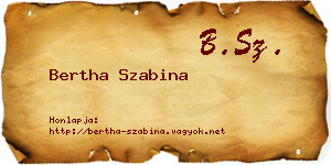 Bertha Szabina névjegykártya