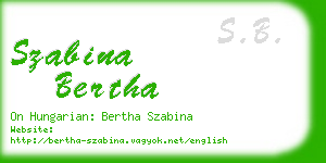 szabina bertha business card